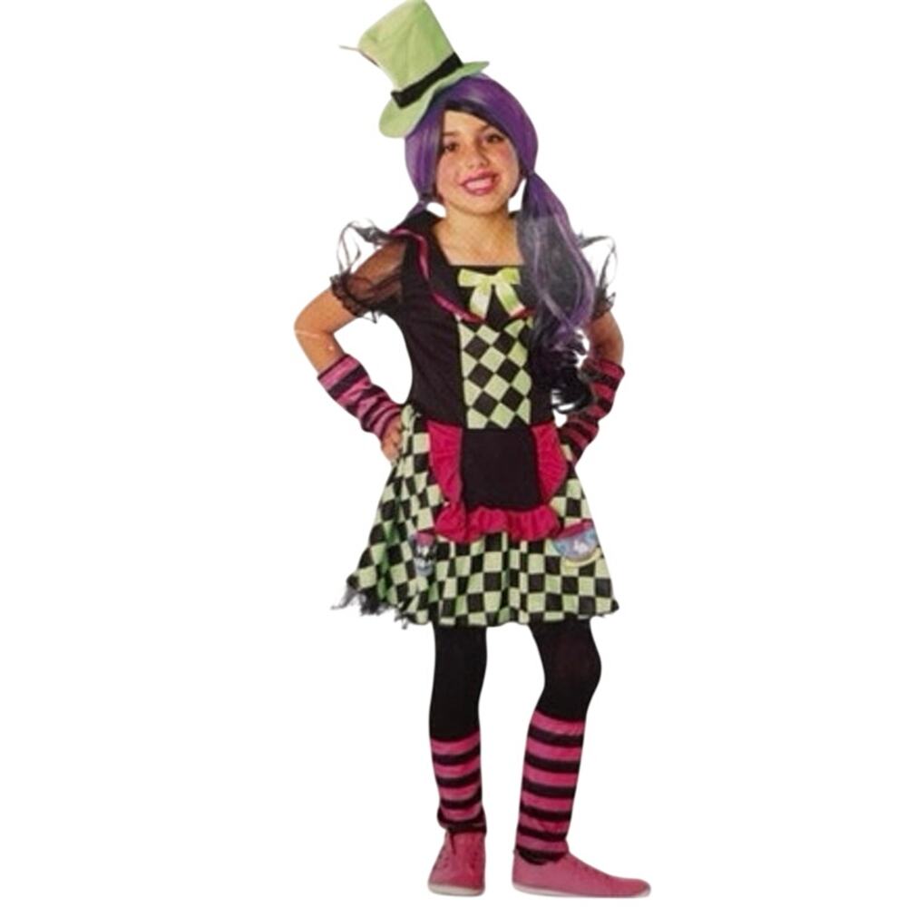 Alice in Wonderland Tea cup Mad Hatter Girls Costume Size large 10-12 Green new